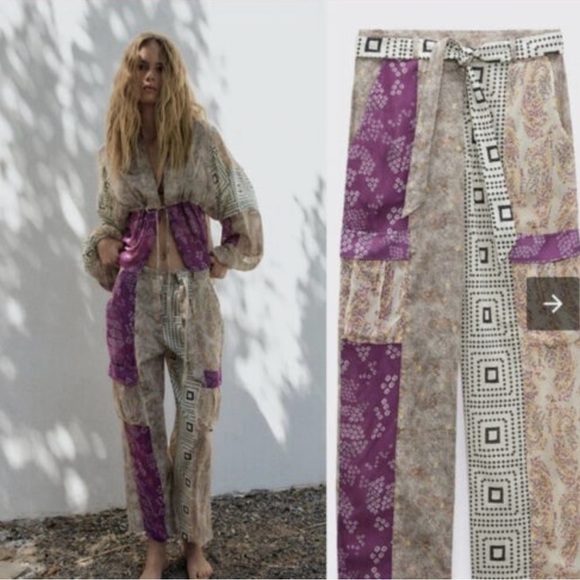 Zara Multicolor Patterned Pants - Picture 5 of 7